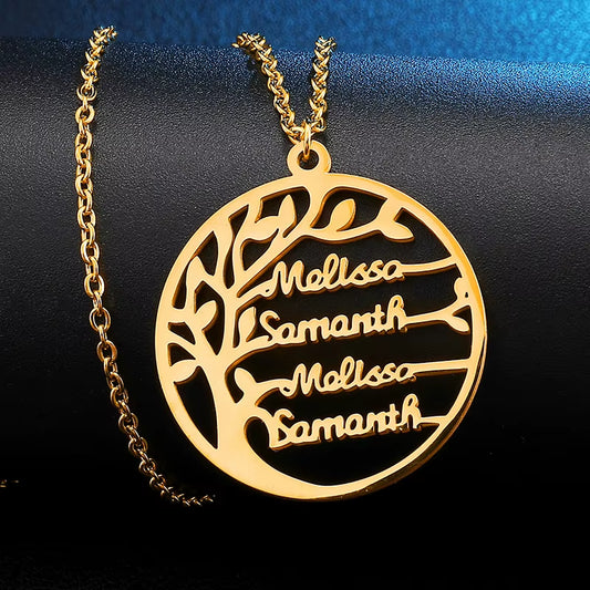 Custom Family Tree Name Pendent Necklace