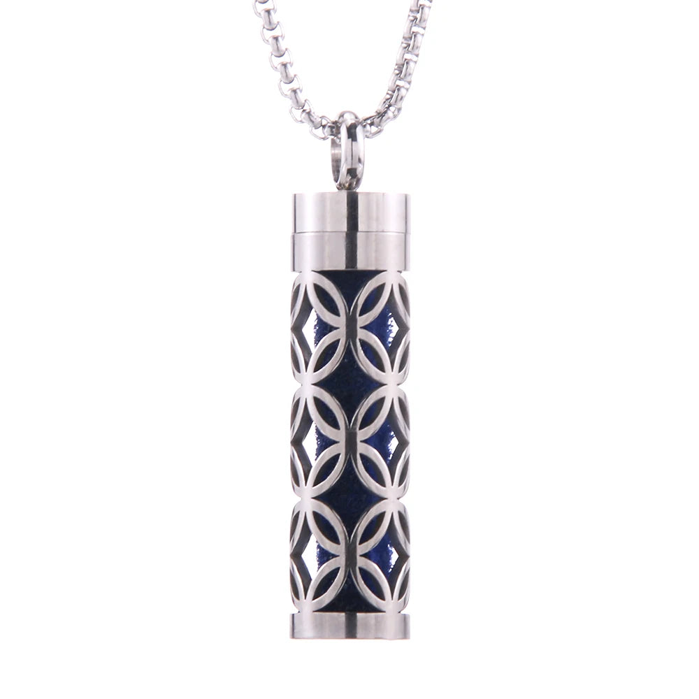 Stainless Steel Essential Oil Diffuser Necklace – Aromatherapy Perfume Locket