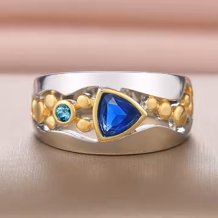 Vintage Blue Crystal Ring