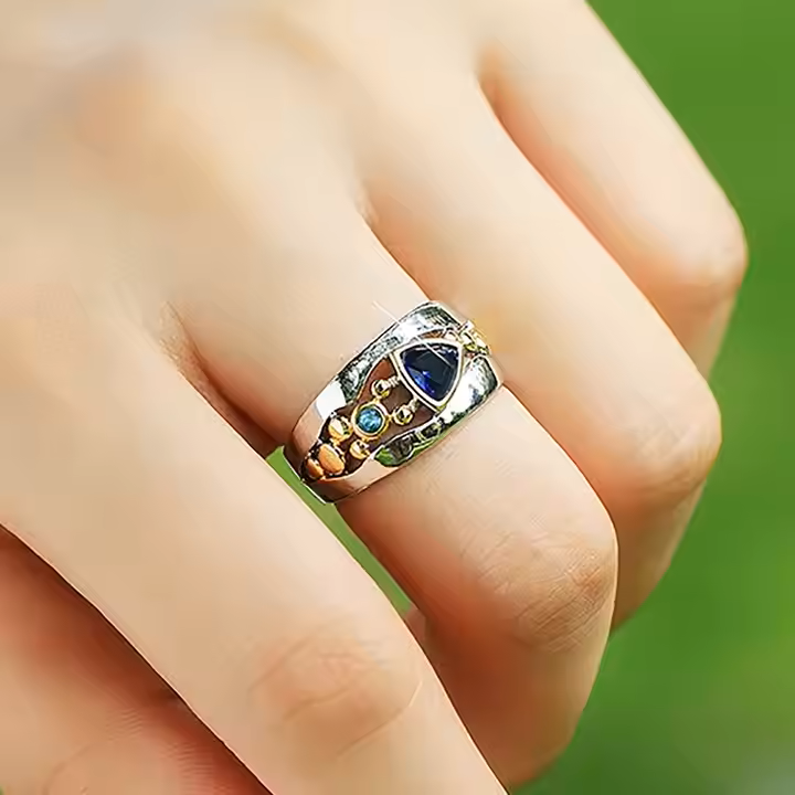 Vintage Blue Crystal Ring