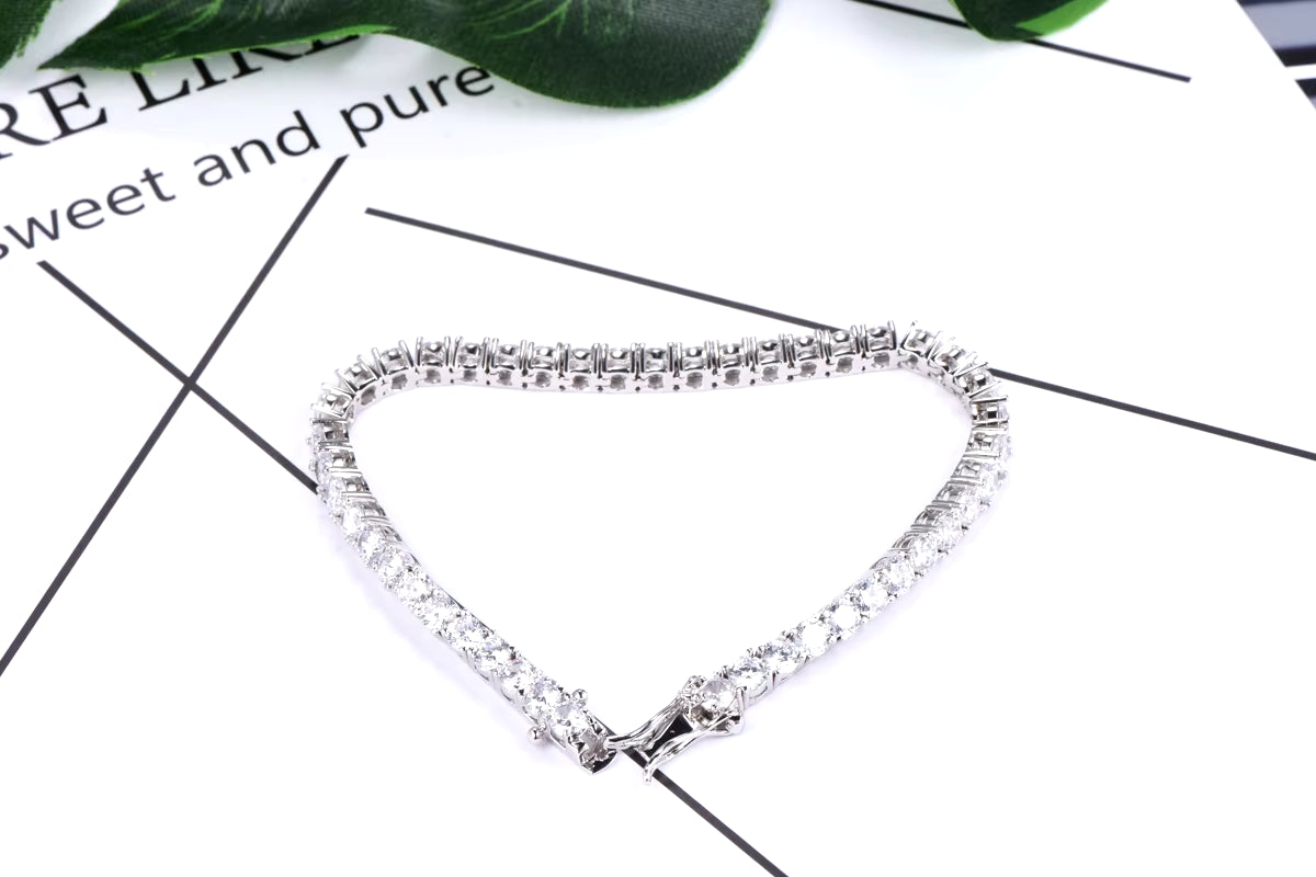 925 Silver Cubic Zirconia Stone Tennis Bracelet