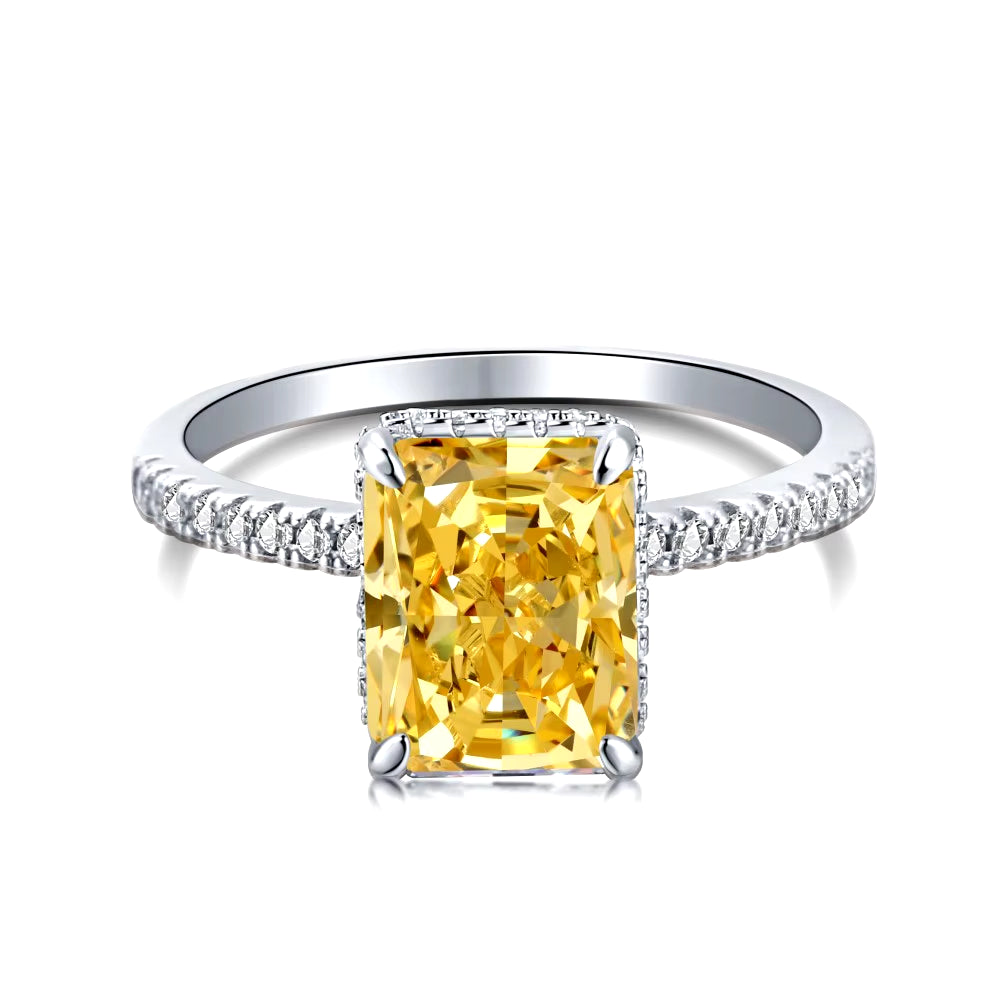 Customize Gold Plated Oval Cut Cubic Zirconia Diamond Ring 925 Sterling Silver