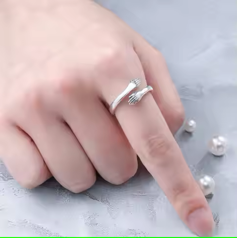 Silver Adjustable Hug Ring