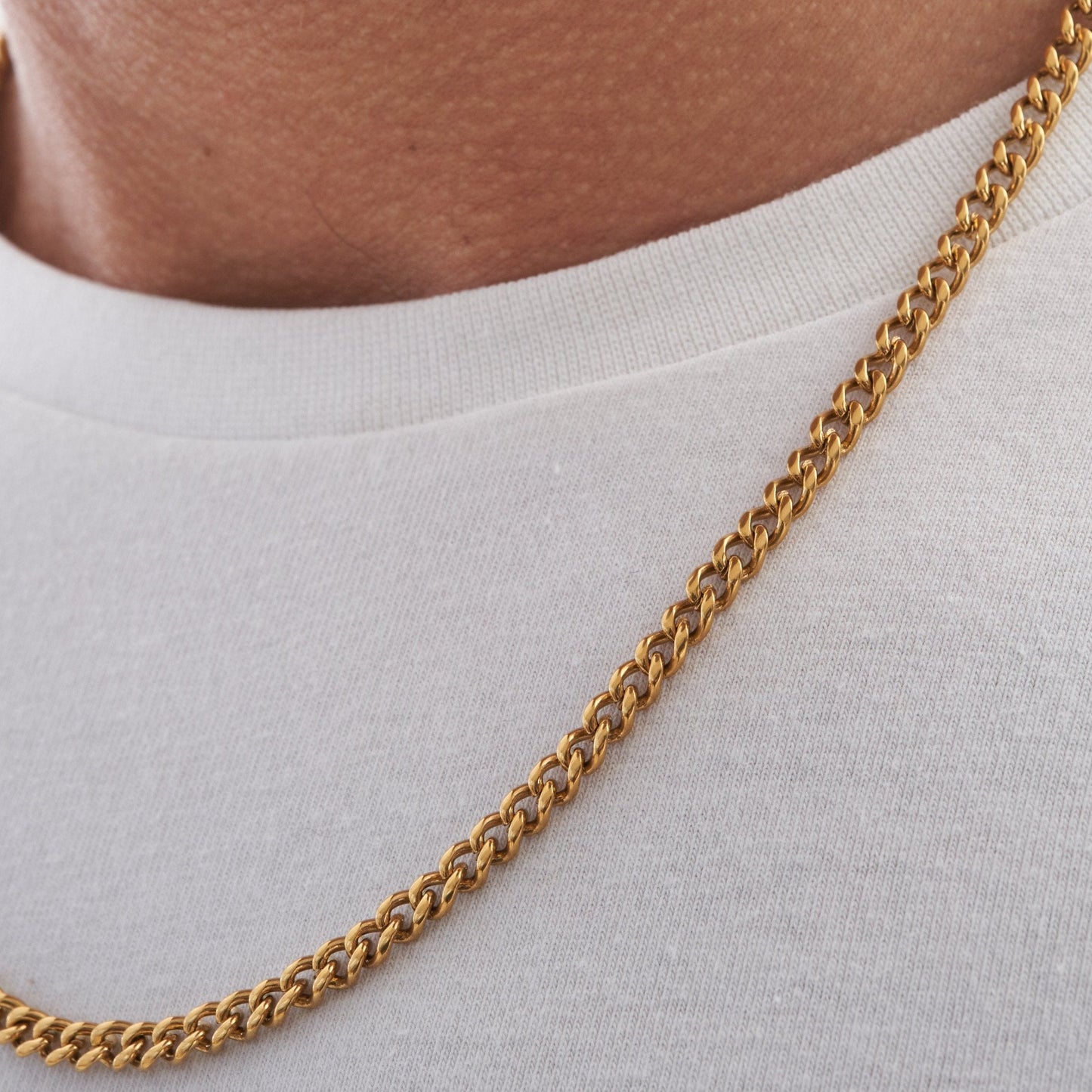 Cuban Gold Plated Men's Necklace 4mm