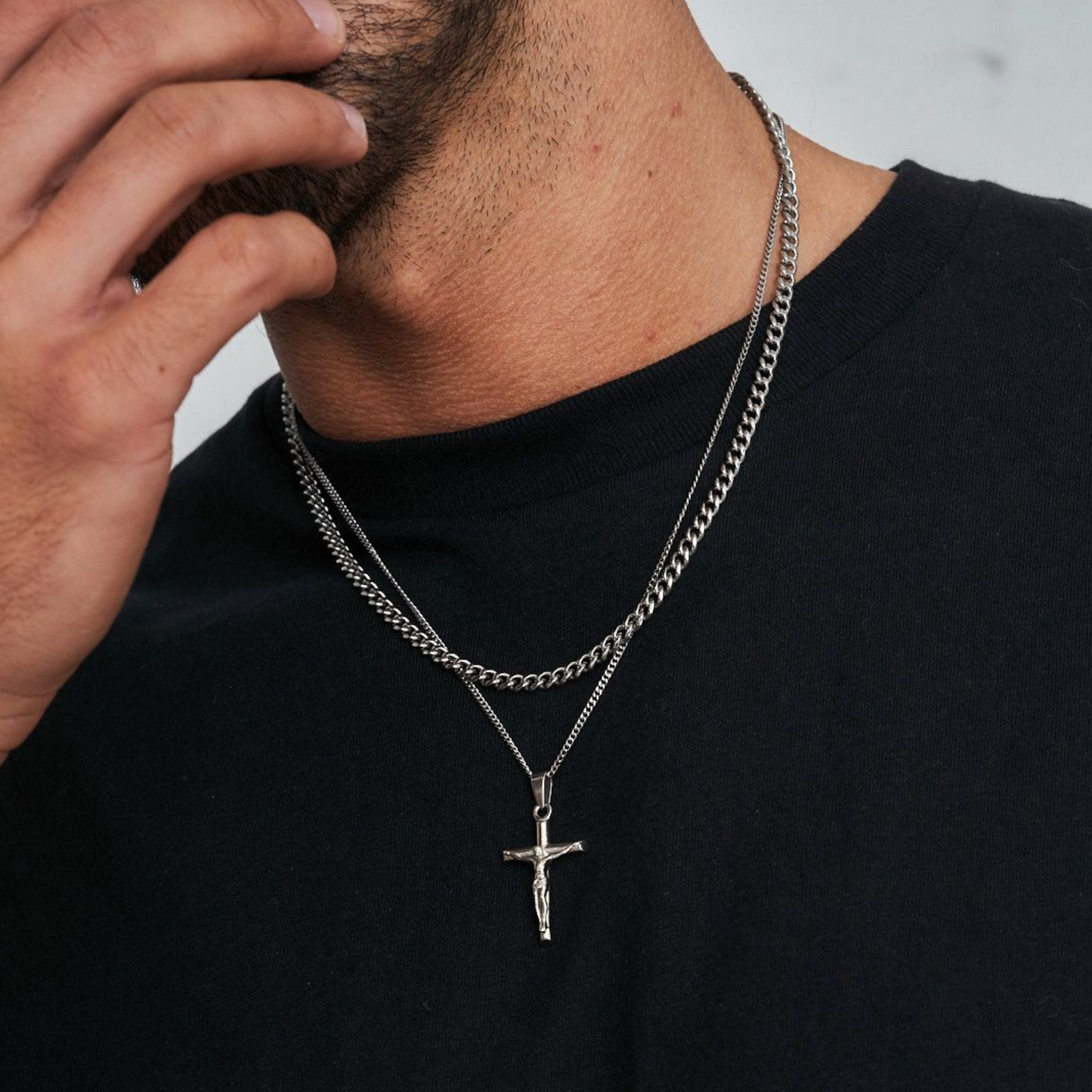 18K Gold Plated Compass North Star Stainless Steel Men's Anchor Necklace