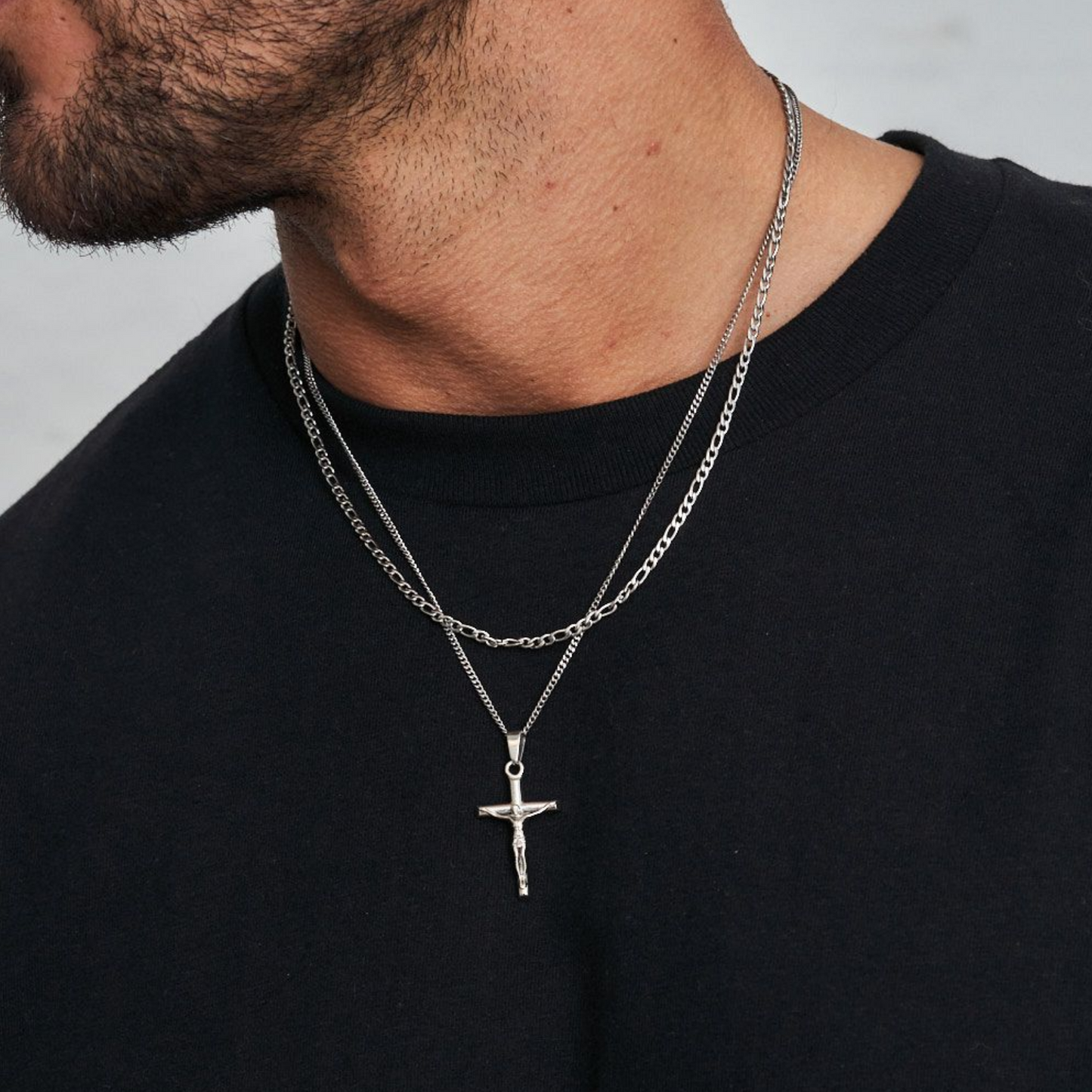 18K Gold Plated Compass North Star Stainless Steel Men's Anchor Necklace