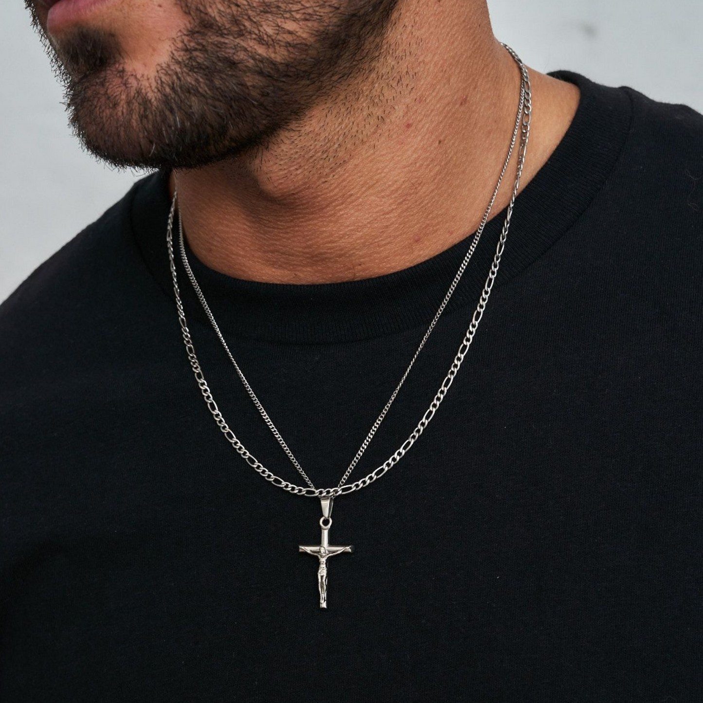 18K Gold Plated Compass North Star Stainless Steel Men's Anchor Necklace