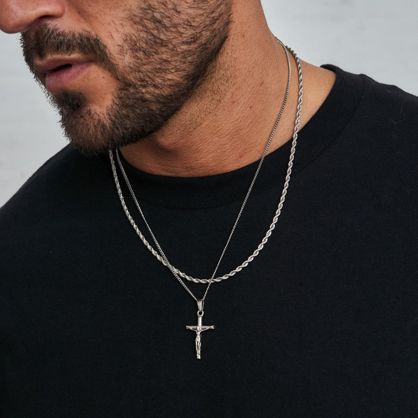 18K Gold Plated Compass North Star Stainless Steel Men's Anchor Necklace