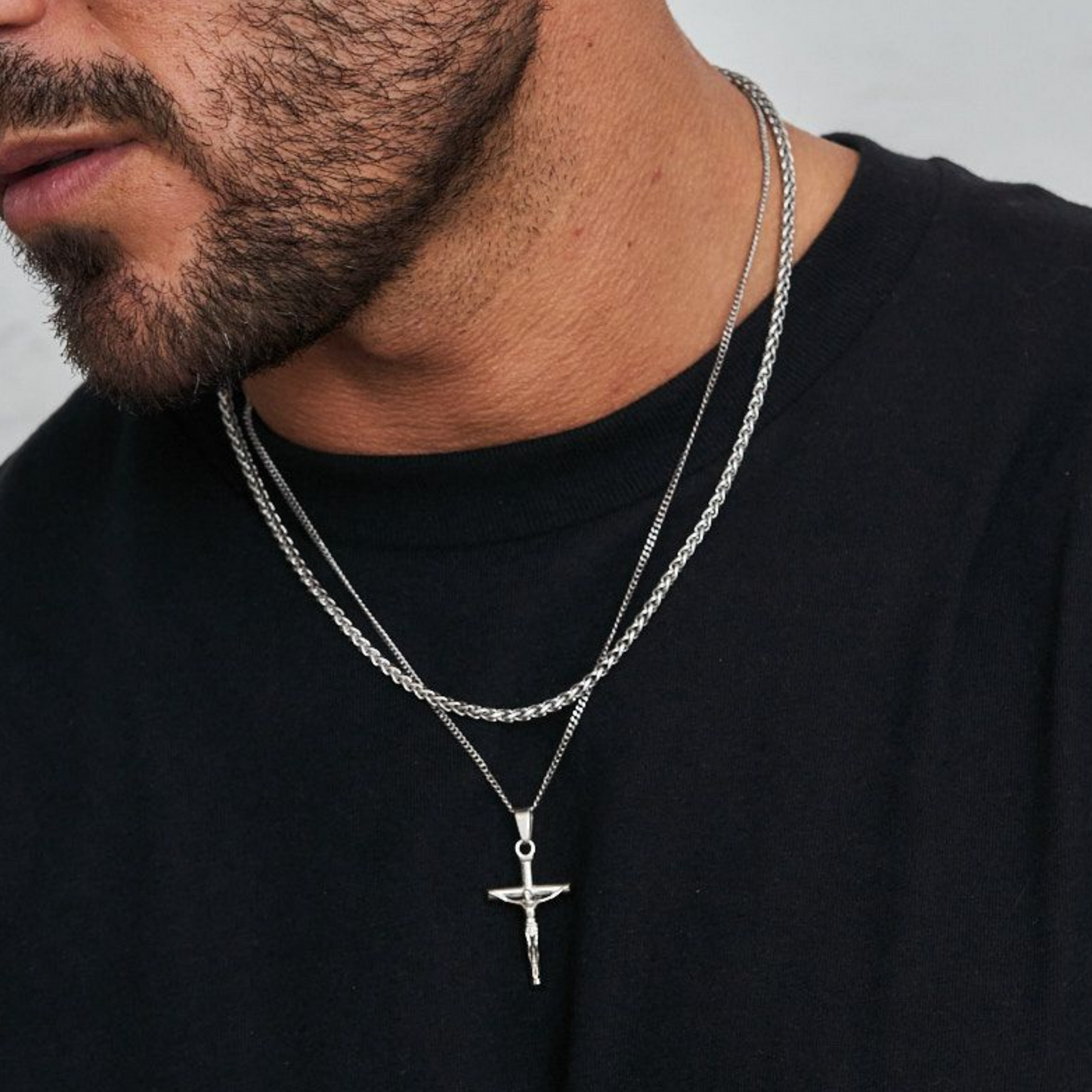 18K Gold Plated Compass North Star Stainless Steel Men's Anchor Necklace