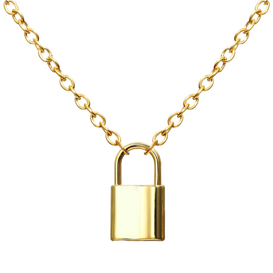 Lock Charm Chain Statement Necklace