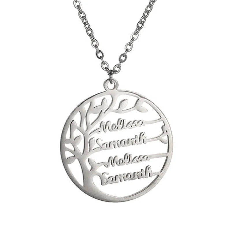 Custom Family Tree Name Pendent Necklace