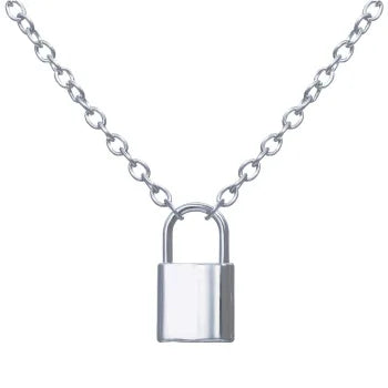 Lock Charm Chain Statement Necklace