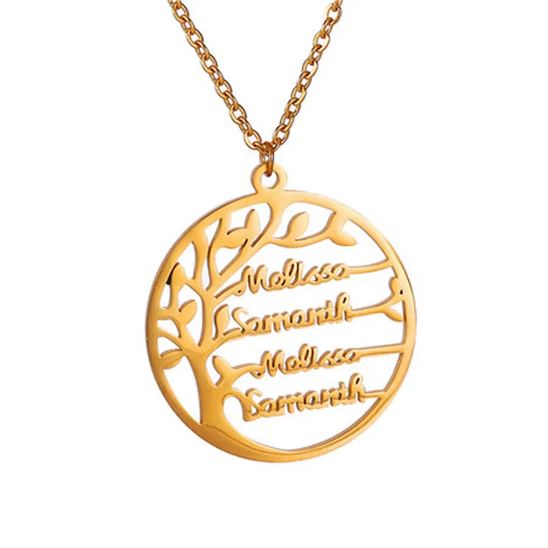 Custom Family Tree Name Pendent Necklace