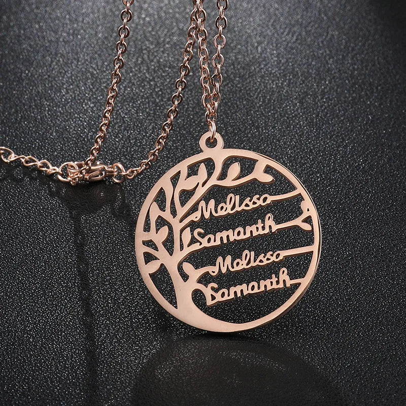 Custom Family Tree Name Pendent Necklace