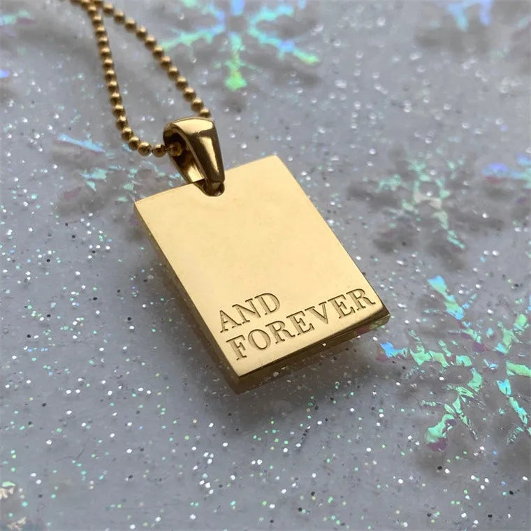 Inspirational Quotes Engraved Pendant Necklace