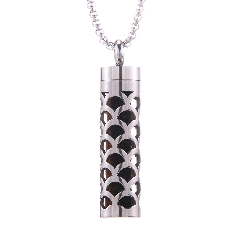 Stainless Steel Essential Oil Diffuser Necklace – Aromatherapy Perfume Locket