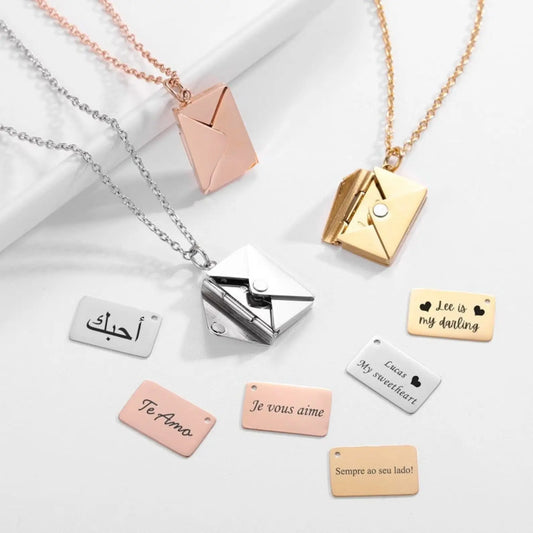 Personalized Message Envelope Necklace