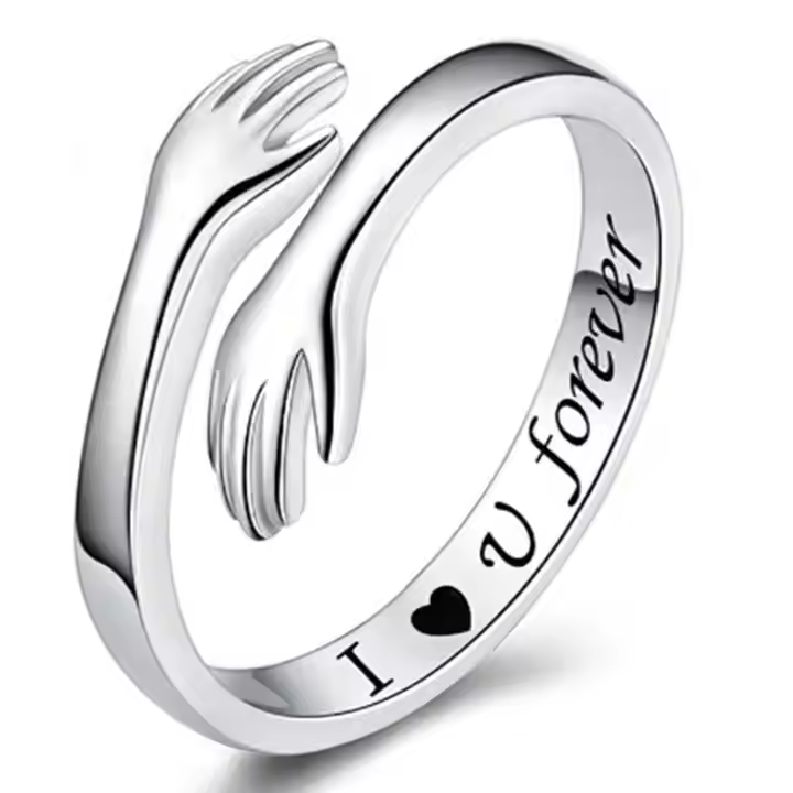 Silver Adjustable Hug Ring